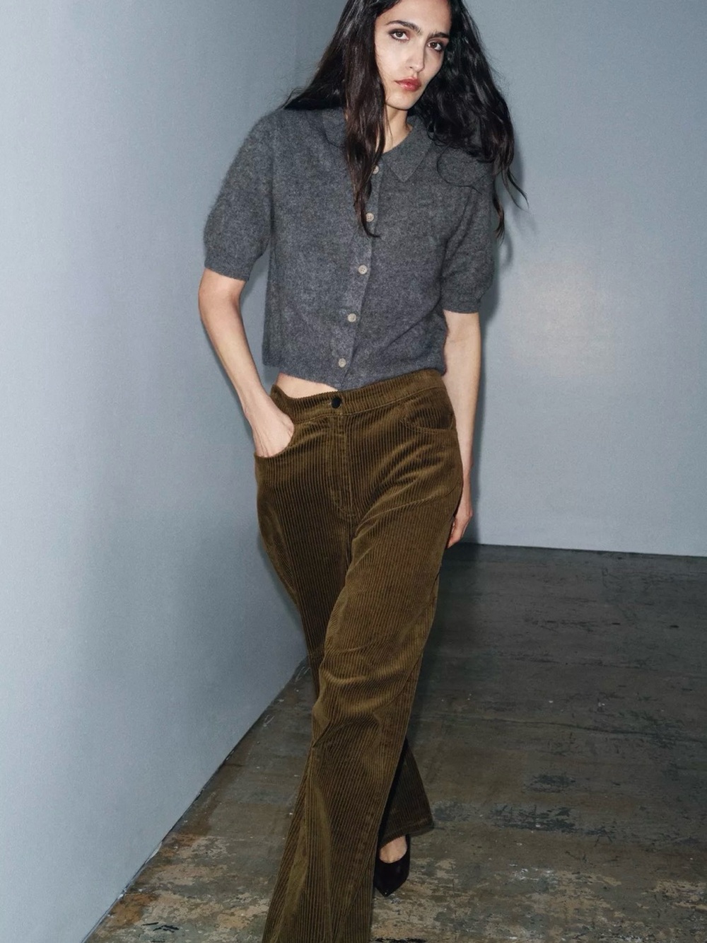 Zara Brown Corduroy Pants